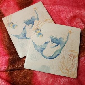 Thirstystone 2 Piece Under The Sea Mermaid Coaster Set